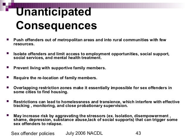 Reoffending sex offenders and public housing